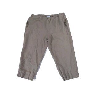 J. Jill, Pure Jill Slim Crops Linen Beige Pants  Women's Petite Medium